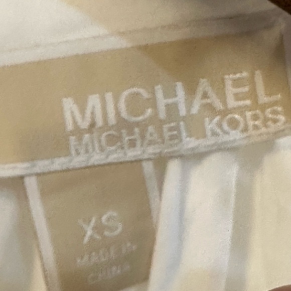 MICHAEL KORS White Halter Logo Chain Tiered Midi Sundress Size Extra Small - Picture 5 of 17